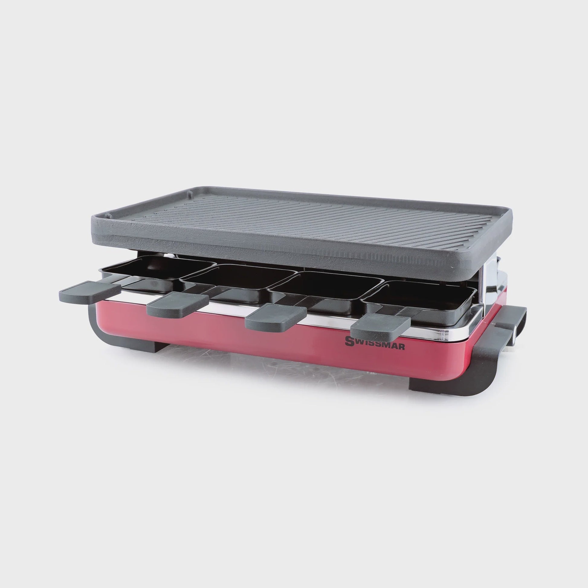 Swissmar Classic Red Raclette Grill with Cast Iron Top 056975019646 Cookware CDA Gourmet cast iron Cast Iron Top 1