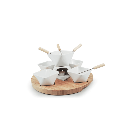 Swissmar Rubik Chocolate Fondue - 12 Piece Set 056975034779 Serving Accessories CDA Gourmet Cutting Boards and Entertaining Fire 1