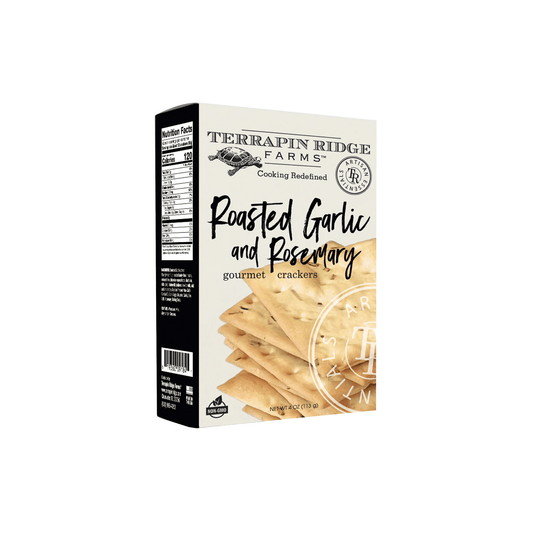 Terrapin Ridge Roasted Garlic Rosemary Crackers 619360091841 Gourmet Foods CDA Gourmet Crackers Garlic 1