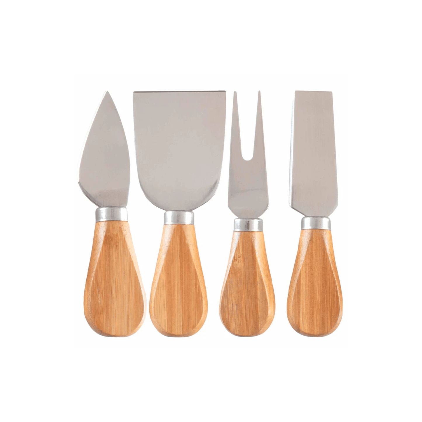 Totally Bamboo Cheese Knife Set with Stainless Steel Blades - 4 Piece Set 810042561854 Kitchen Tools & Utensils CDA Gourmet Blades Charcuterie 1