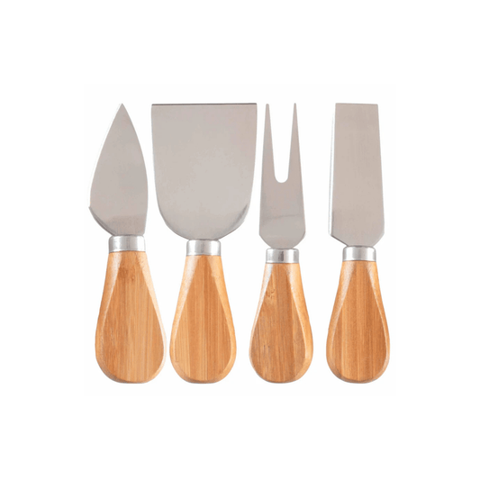 Totally Bamboo Cheese Knife Set with Stainless Steel Blades - 4 Piece Set 810042561854 Kitchen Tools & Utensils CDA Gourmet Blades Charcuterie 1