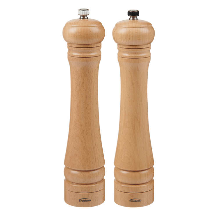 Trudeau 10" Capri Natural Wood Pepper Mill & Salt Mill Set 063562684996 Kitchen Tools CDA Gourmet Capri Mill 1