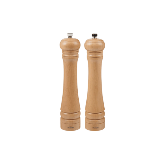 Trudeau Capri Natural Wood Pepper Mill and Salt Mill - Set of 2 - 10 Inch 063562684996 Spices CDA Gourmet Capri Gadgets and Utensils 1