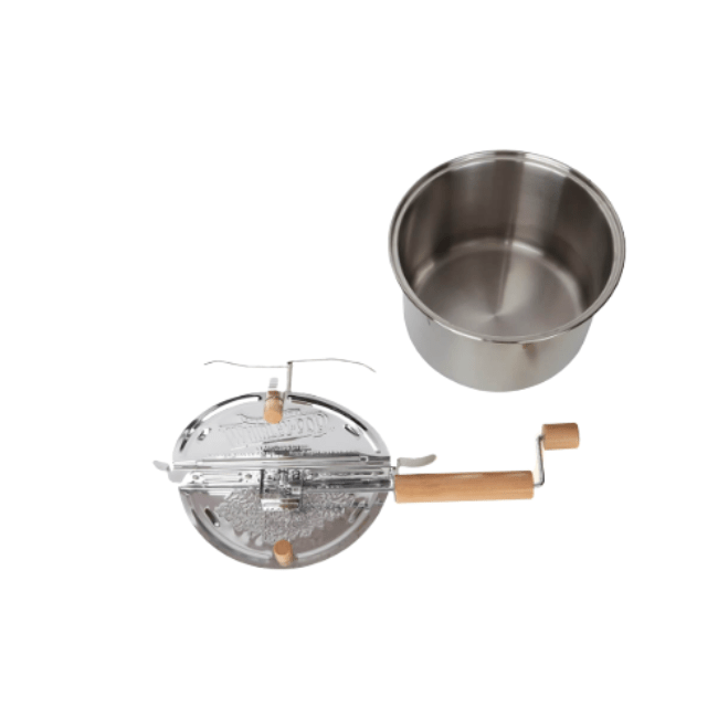 Wabash Family Farms Stainless Steel Whirley Pop Stovetop Popcorn Popper with Metal Gears 019669002027 Popcorn CDA Gourmet Popcorn Popper 1